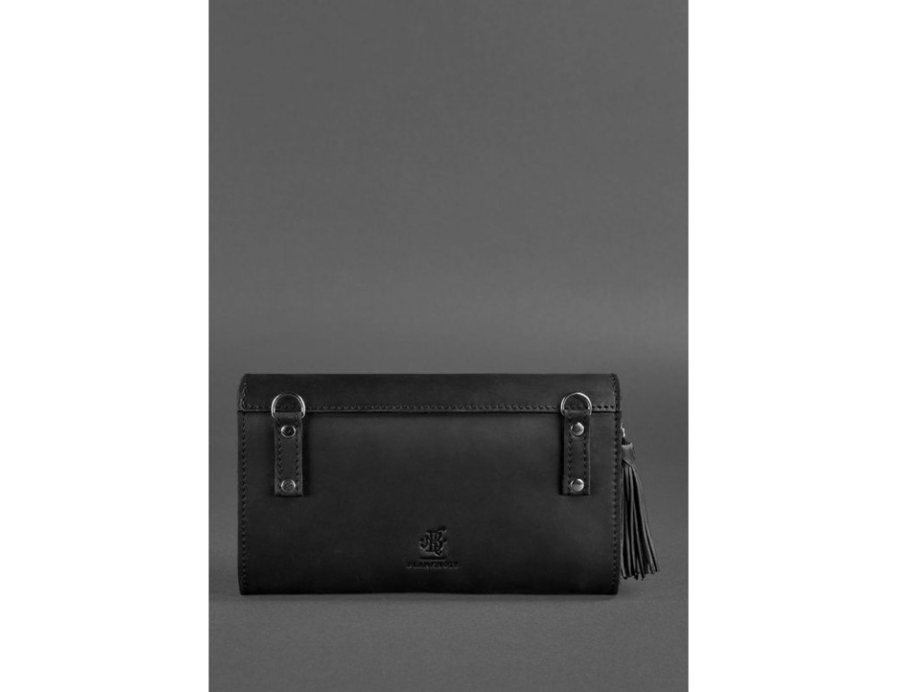 Шкіряна жіноча сумка Еліс чорна crazy horse BN-BAG-7-g-kr - Фотографія № 6