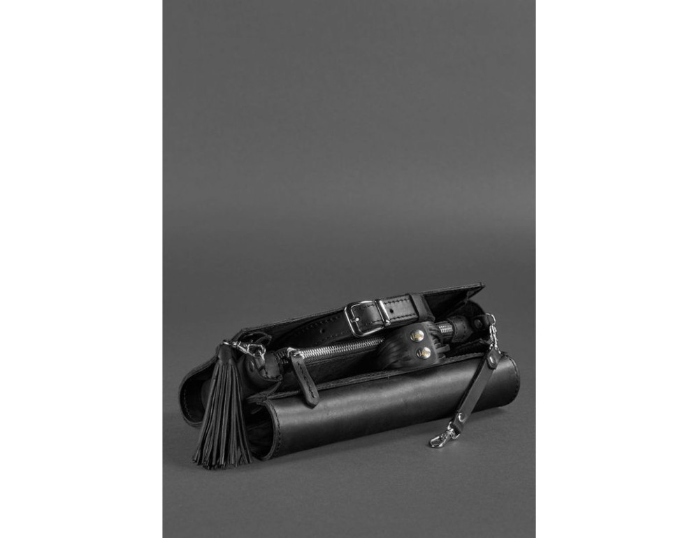 Шкіряна жіноча сумка Еліс чорна crazy horse BN-BAG-7-g-kr - Фотографія № 7