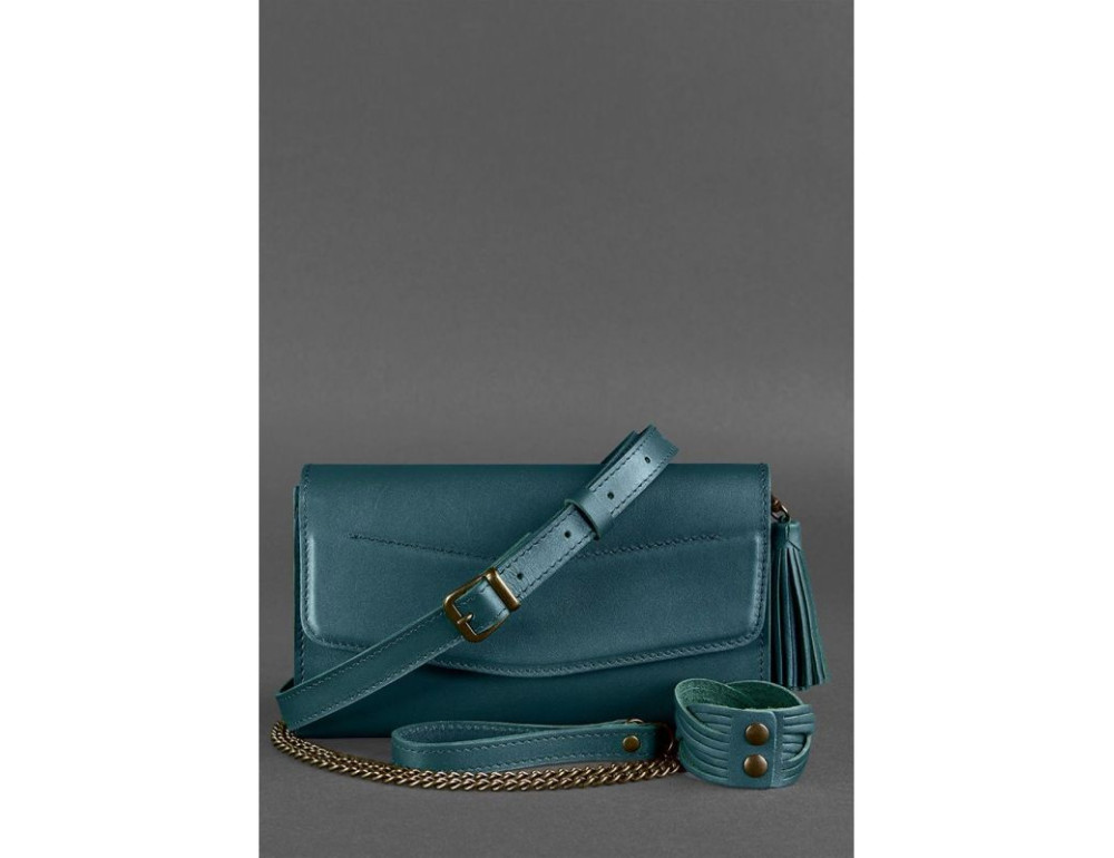 Шкіряний клатч Еліс blanknote BN-BAG-7-malachite смарагд - Фотографія № 6