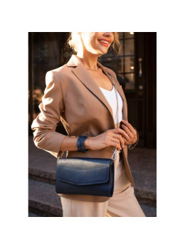 Шкіряний клатч Еліс blanknote BN-BAG-7-navy-blue темно-синій