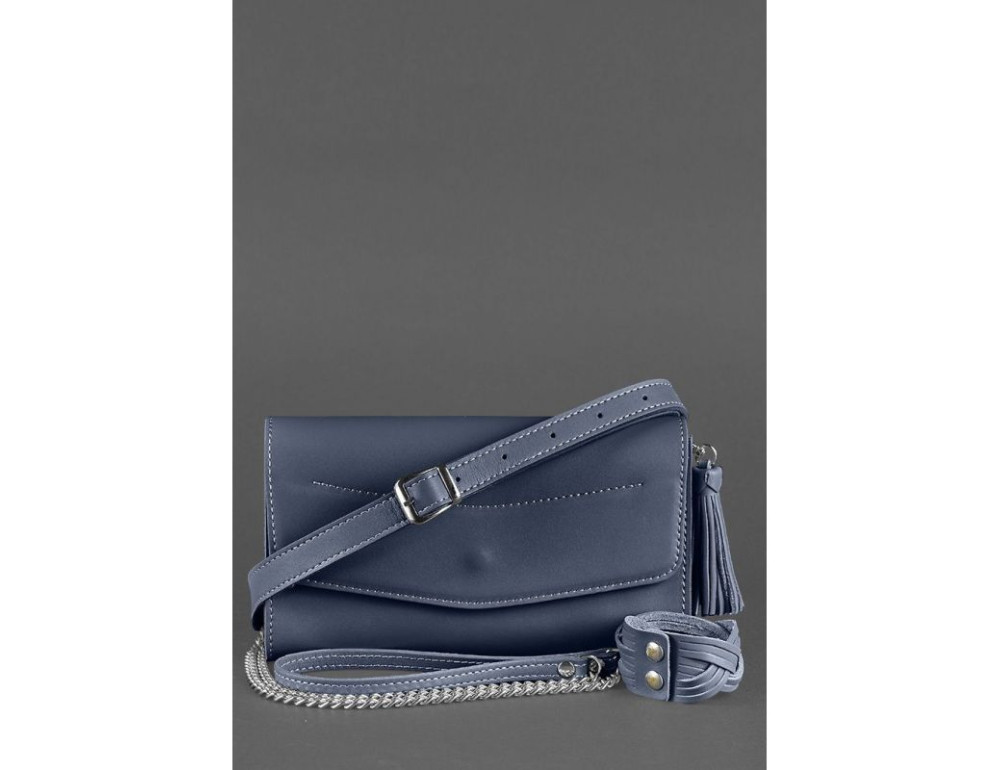 Шкіряний клатч Еліс blanknote BN-BAG-7-navy-blue темно-синій - Фотографія № 6