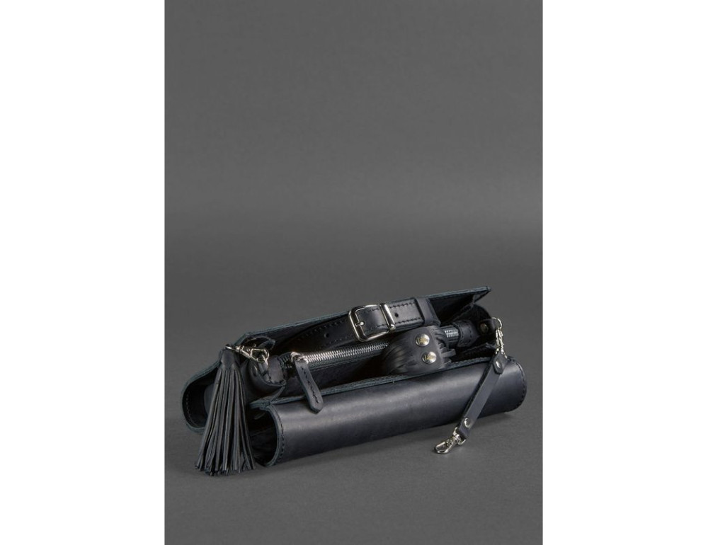 Шкіряна жіноча сумка Еліс синя crazy horse blanknote BN-BAG-7-nn - Фотографія № 7