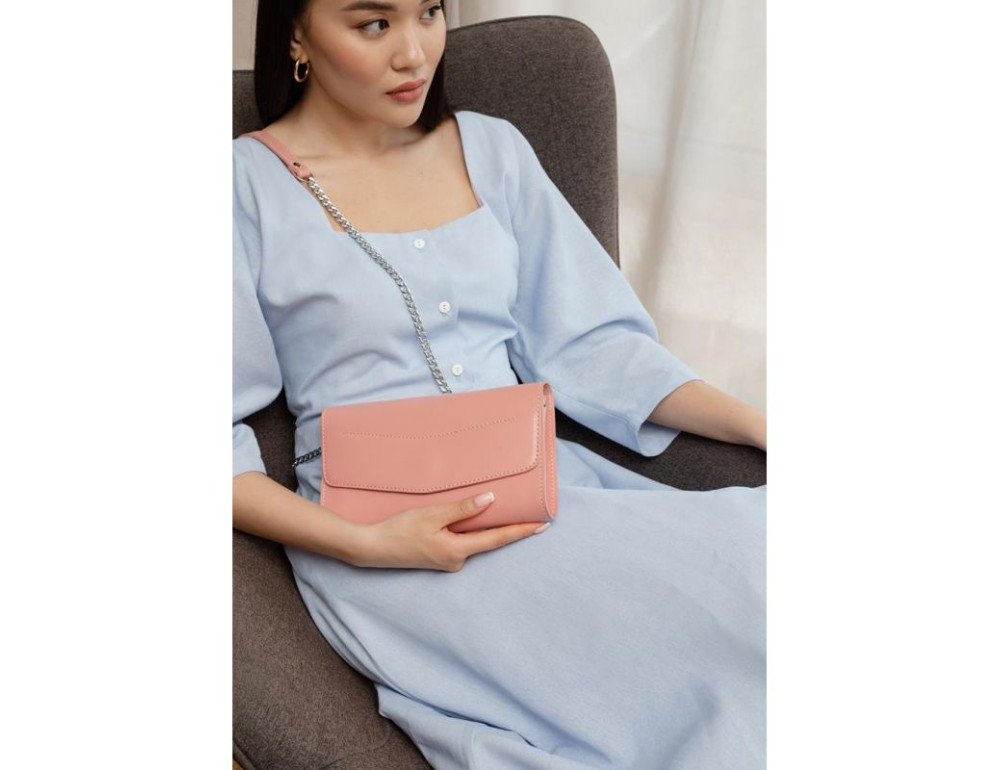 Шкіряний клатч Еліс blanknote BN-BAG-7-pink-peach пудровий - Фотографія № 8