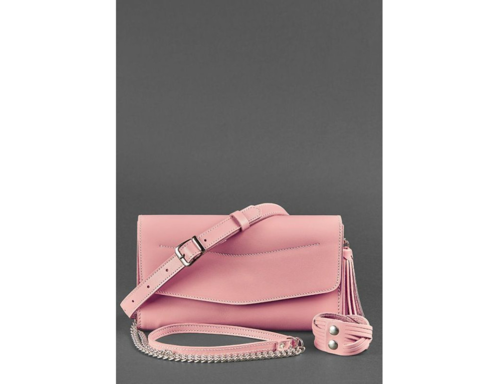 Шкіряний клатч Еліс blanknote BN-BAG-7-pink-peach пудровий - Фотографія № 6
