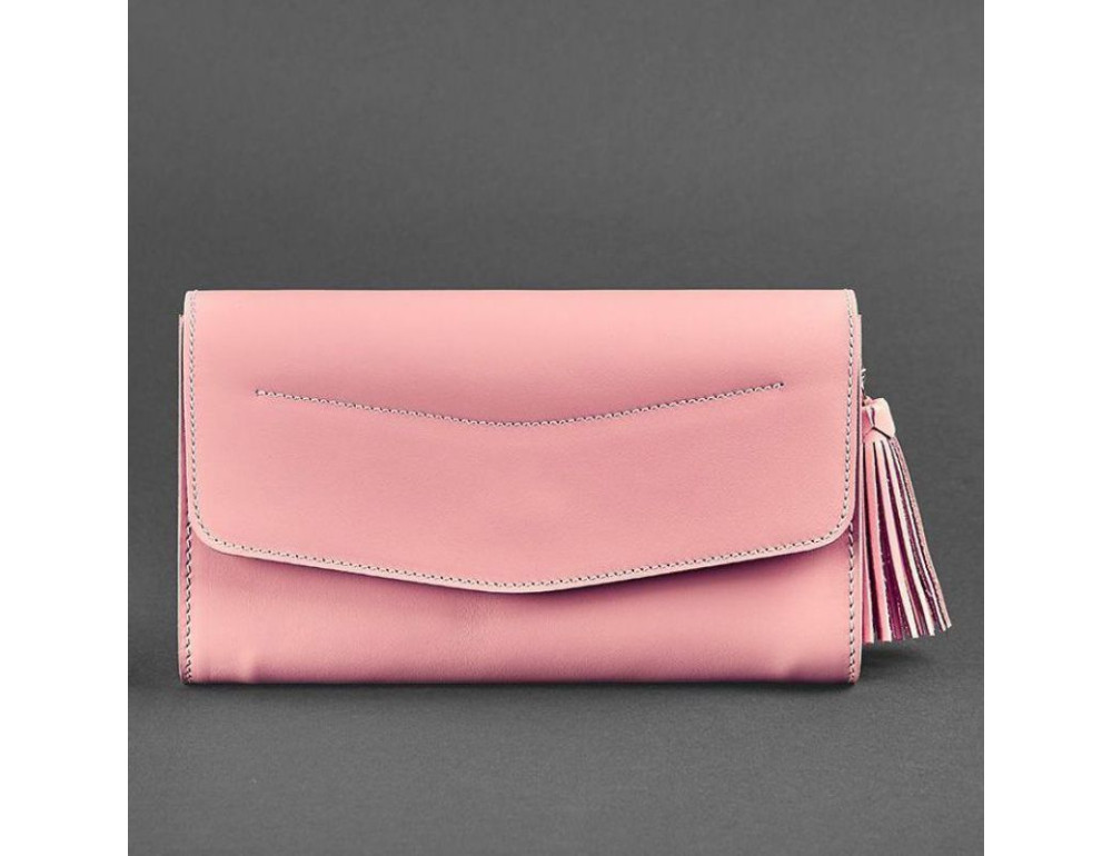 Шкіряний клатч Еліс blanknote BN-BAG-7-pink-peach пудровий - Фотографія № 9