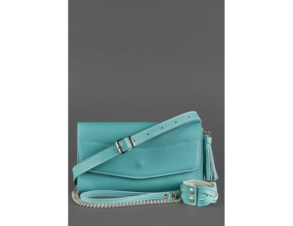 Шкіряний клатч Еліс Тіффані blanknote BN-BAG-7-tiffany бірюза - Фотографія № 5