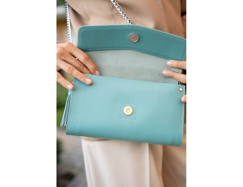Шкіряний клатч Еліс Тіффані blanknote BN-BAG-7-tiffany бірюза - Фотографія № 10