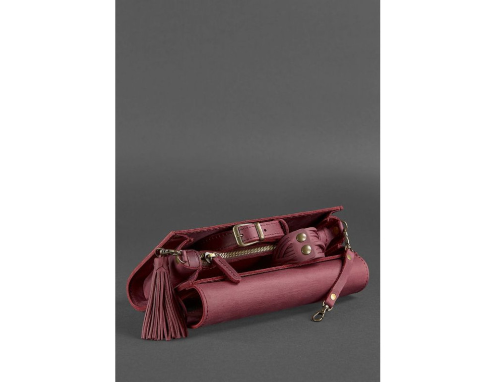 Шкіряна жіноча сумка Еліс бордова crazy horse blanknote BN-BAG-7-vin-kr - Фотографія № 7