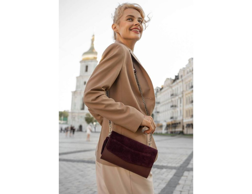 Жіноча шкіряна сумочка-клатч Blancnote BN-BAG-7-VIN-VELUR - Фотографія № 7