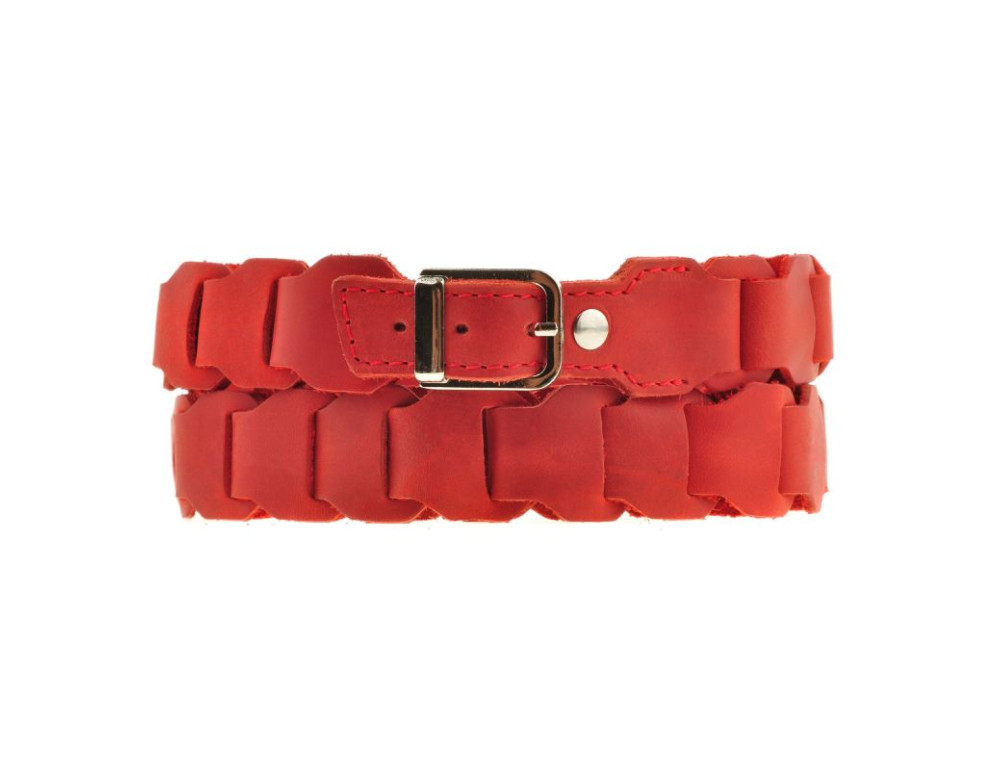 Жіночий шкіряний короловий бохо-ремінь Blancnote BN-BELT-1-coral - Фотографія № 3