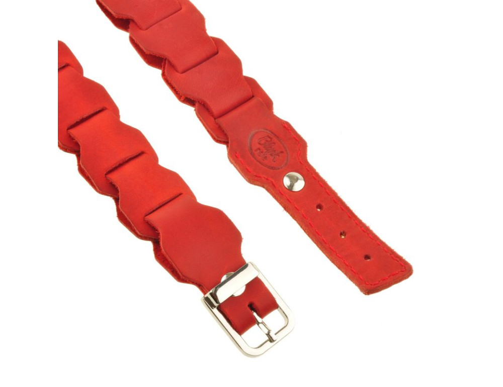 Жіночий шкіряний короловий бохо-ремінь Blancnote BN-BELT-1-coral - Фотографія № 5