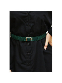 Женский кожаный бохо-ремень зеленый Blancnote BN-BELT-1-iz