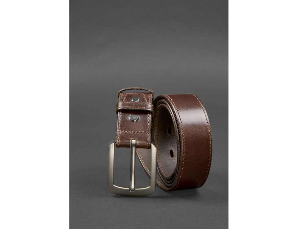 Шкіряний ремінь 40 мм коричневий з контрастною ниткою Blanknote BN-BELT-8-brown - Фотографія № 2