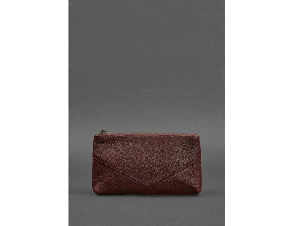 Женская кожаная косметичка бордовая BN-CB-1-marsala - Фото № 4