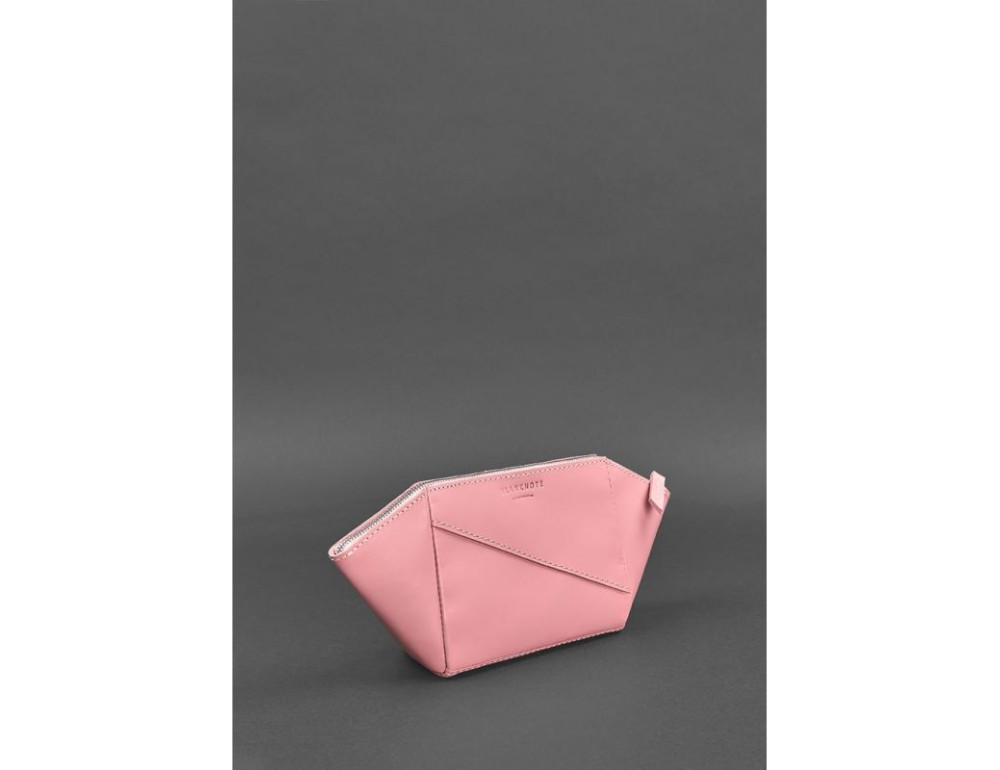 Жіноча рожева шкіряна косметичка Краст Blanknote BN-CB-2-pink-peach - Фотографія № 2