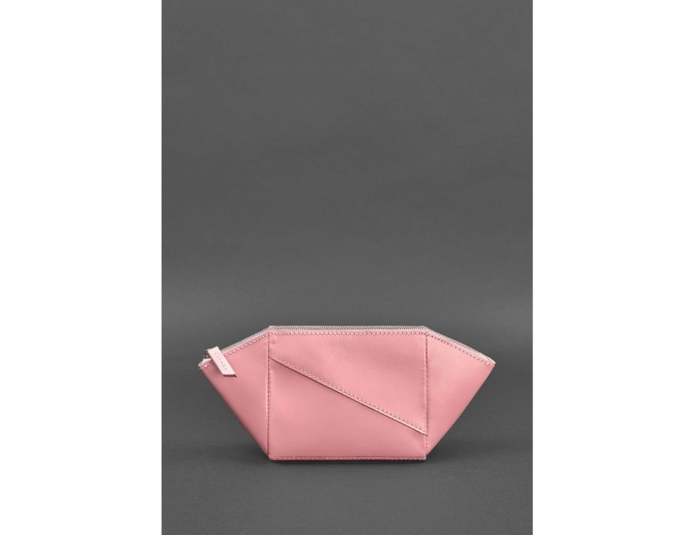 Жіноча рожева шкіряна косметичка Краст Blanknote BN-CB-2-pink-peach - Фотографія № 4