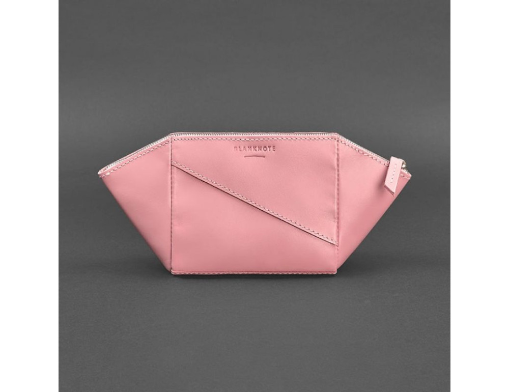 Жіноча рожева шкіряна косметичка Краст Blanknote BN-CB-2-pink-peach - Фотографія № 6