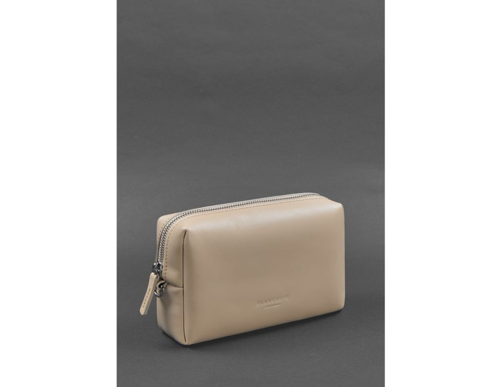 Шкіряна косметичка-несесер 3.0 Світло-бежева Blanknote BN-CB-3-light-beige - Фотографія № 3