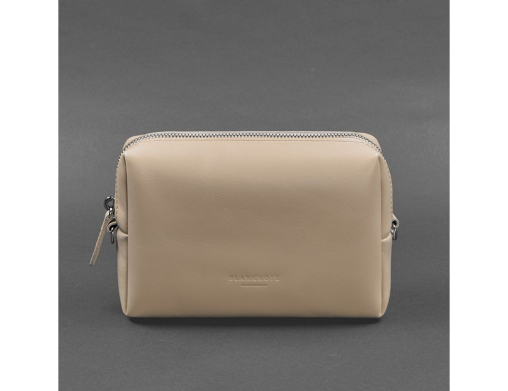 Шкіряна косметичка-несесер 3.0 Світло-бежева Blanknote BN-CB-3-light-beige - Фотографія № 5