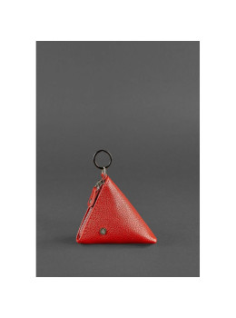 Женская кожаная монетница 2.0 Пирамида красная