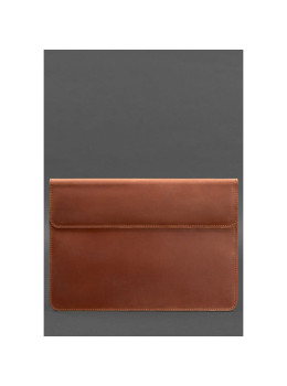 Кожаный чехол-конверт на магнитах для MacBook Pro 15 - 16'' Светло-коричневый Blanknote BN-GC-12-k-kr