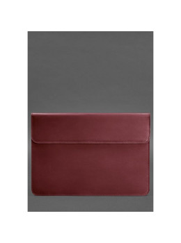 Кожаный чехол-конверт на магнитах для MacBook Pro 15-16'' Бордовый Crazy Horse BN-GC-12-vin-kr