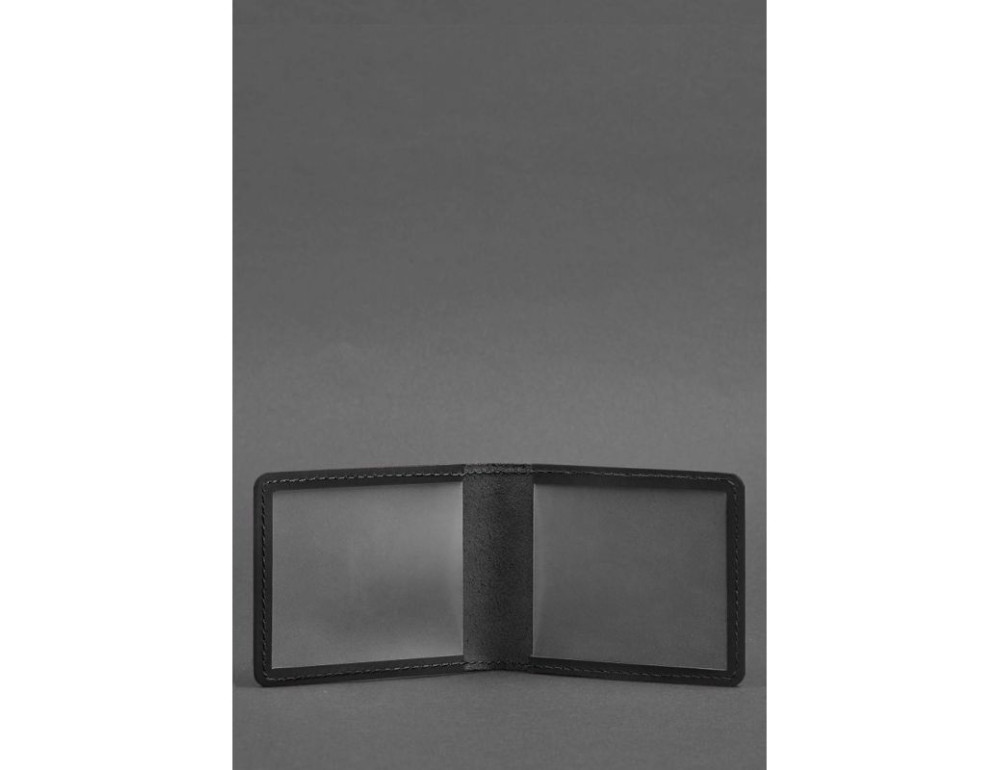 Чорна шкіряна обкладинка для посвідчення Blanknote BN-IDC-2-g-kr - Фотографія № 2