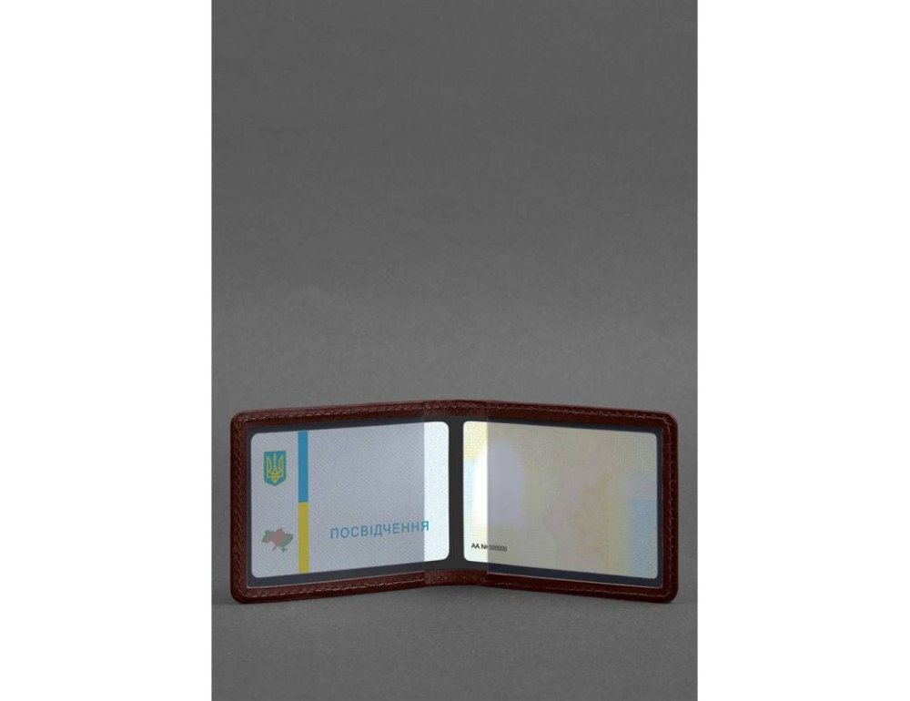 Шкіряна обкладинка для посвідчення з гербом борова BN-IDC-2-vin - Фотографія № 3