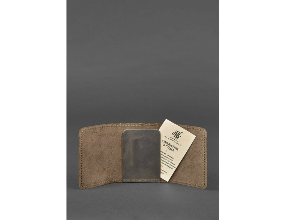 Темно-коричневий шкіряний кард-кейс Blancnote  BN-KK-1-1-O-A - Фотографія № 2