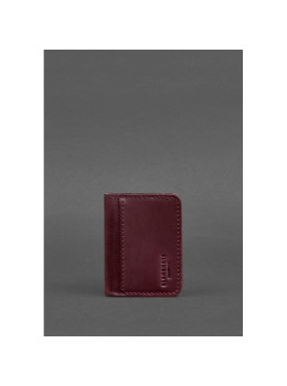 Кожаная обложка для ID-паспорта и водительских прав 4.1 бордовая Crazy Horse с гербом BN-KK-4-1-vin-kr