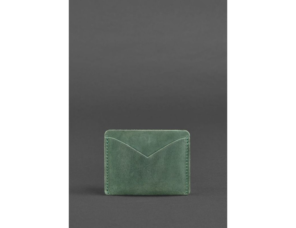 Шкіряна візитниця 5.0 зелена Crazy Horse Blancnote BN-KK-5-iz - Фотографія № 2