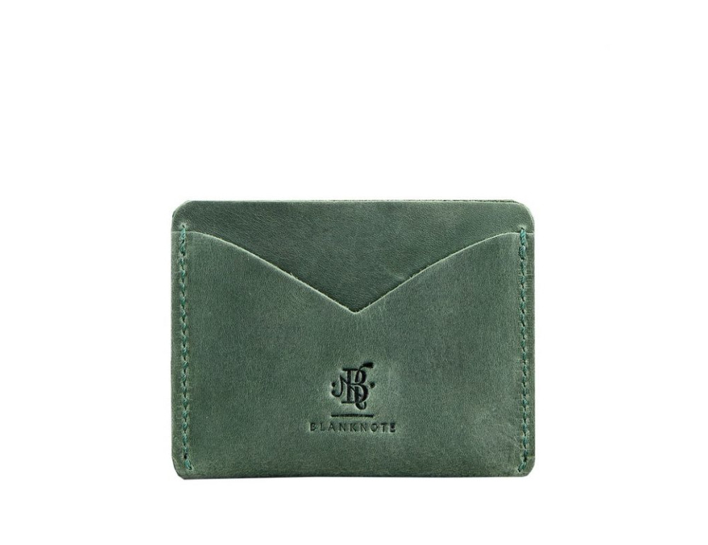 Шкіряна візитниця 5.0 зелена Crazy Horse Blancnote BN-KK-5-iz - Фотографія № 6