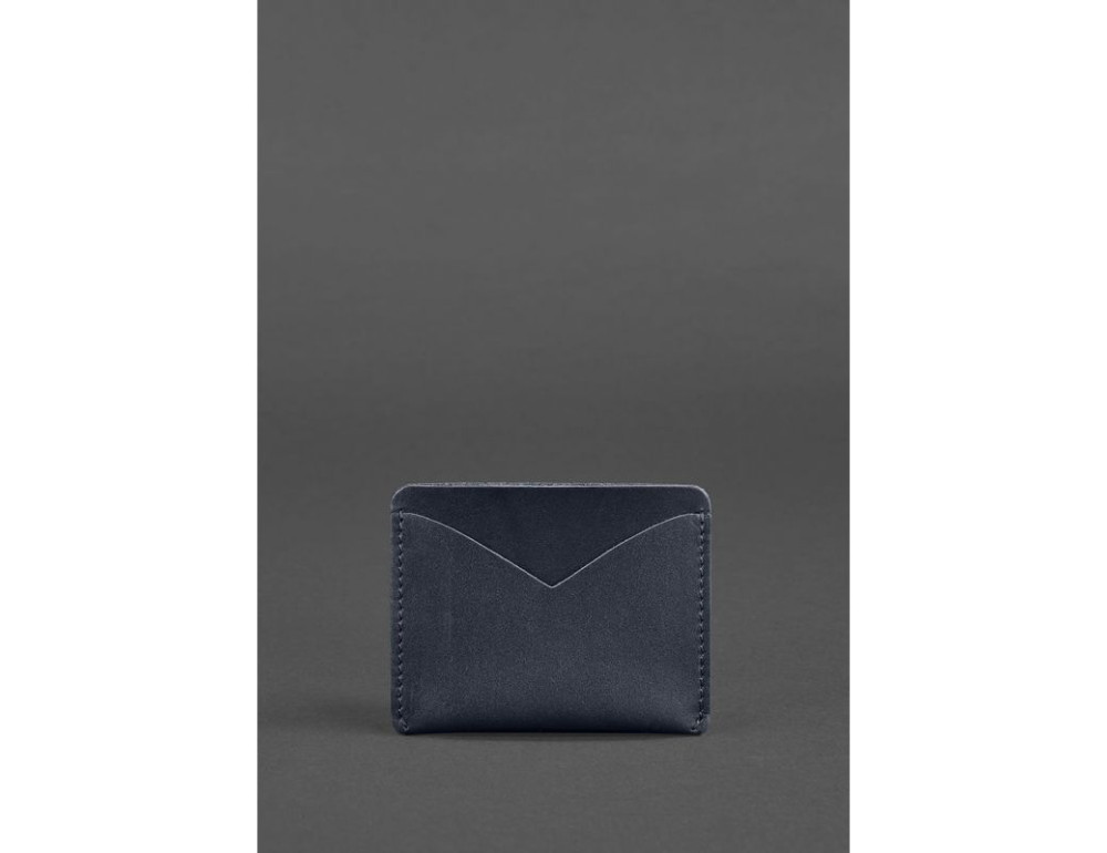 Шкіряна візитниця 5.0 темно-синя Blancnote BN-KK-5-navy-blue - Фотографія № 3