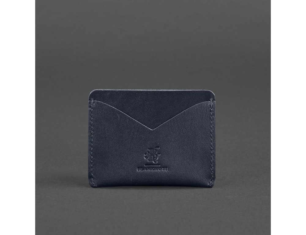 Шкіряна візитниця 5.0 темно-синя Blancnote BN-KK-5-navy-blue - Фотографія № 4