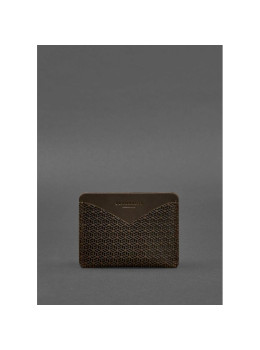 Кожаная визитница 5.0 темно-коричневая Crazy Horse Карбон BN-KK-5-o-karbon