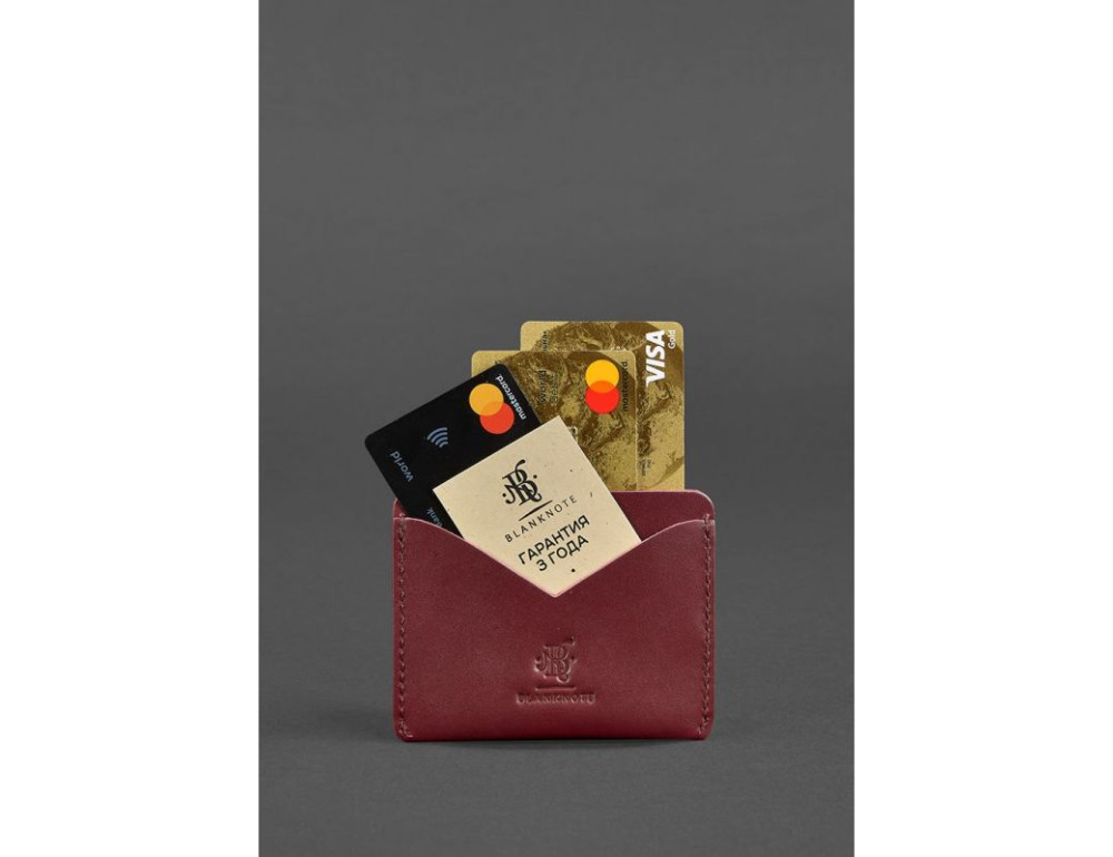 Шкіряна жіноча візитниця 5.0 бордова Краст Blancnote BN-KK-5-vin - Фотографія № 2