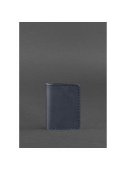 Кожаный кард-кейс (визитница) 6.0 темно-синий Blancnote BN-KK-6-navy-blue