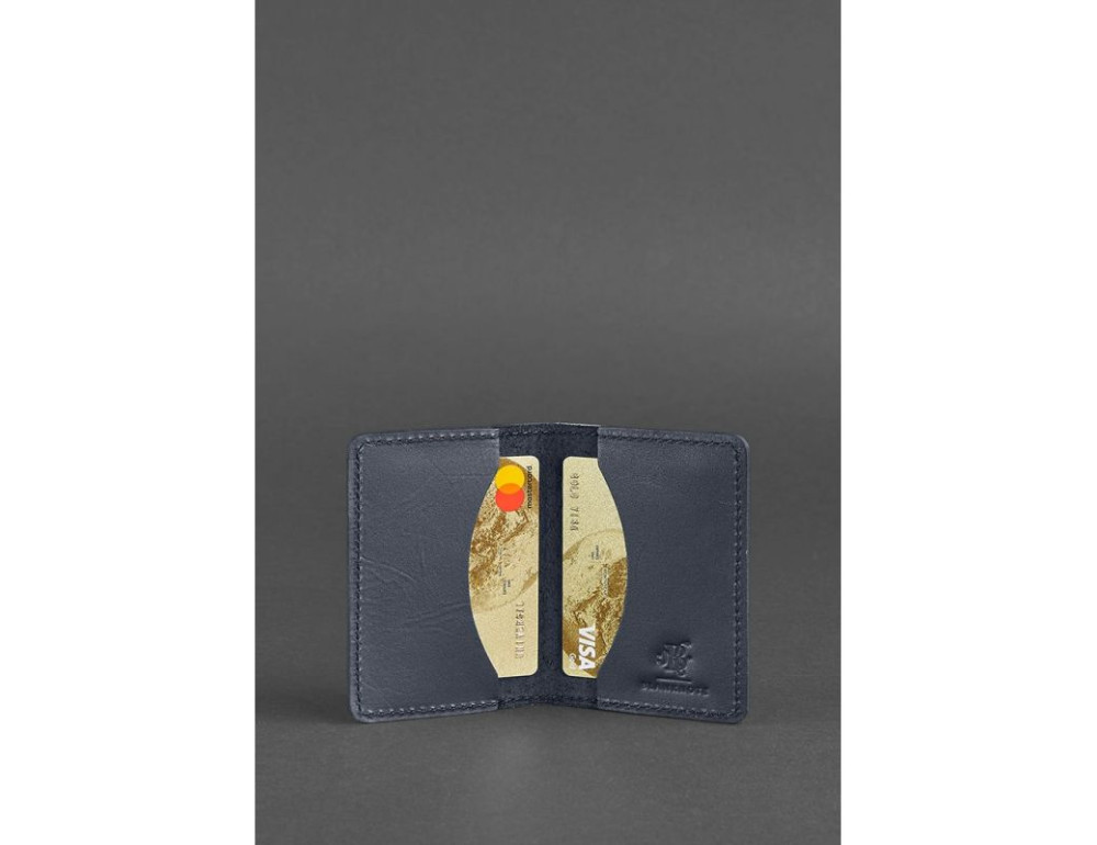 Шкіряний кард-кейс (візитниця) 6.0 темно-синій Blancnote BN-KK-6-navy-blue - Фотографія № 2