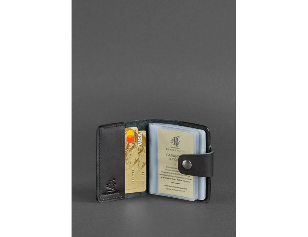 Шкіряний кард-кейс 7.1 (Книжка) чорний Blancnote N-KK-7-1-g - Фотографія № 2