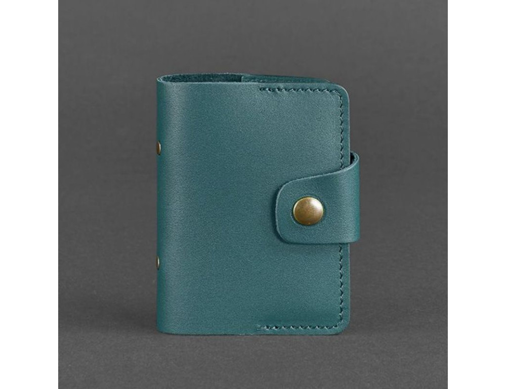 Женский кожаный кард-кейс 7.1 (Книжечка) зеленый Blancnote BN-KK-7-1-malachite - Фото № 5