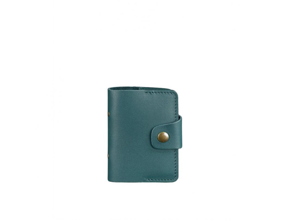 Женский кожаный кард-кейс 7.1 (Книжечка) зеленый Blancnote BN-KK-7-1-malachite - Фото № 6
