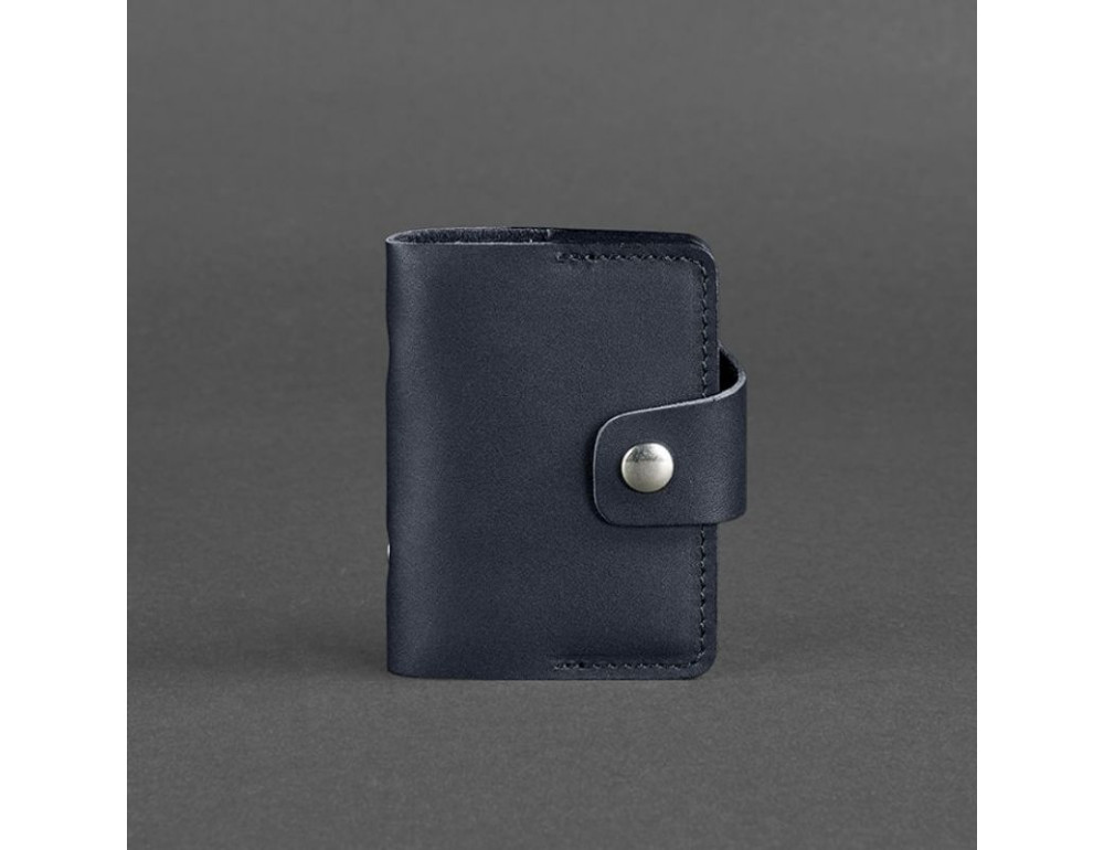 Кожаный кард-кейс 7.1 (Книжечка) темно-синий Blancnote BN-KK-7-1-navy-blue - Фото № 5