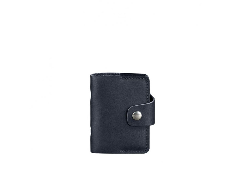 Кожаный кард-кейс 7.1 (Книжечка) темно-синий Blancnote BN-KK-7-1-navy-blue - Фото № 6