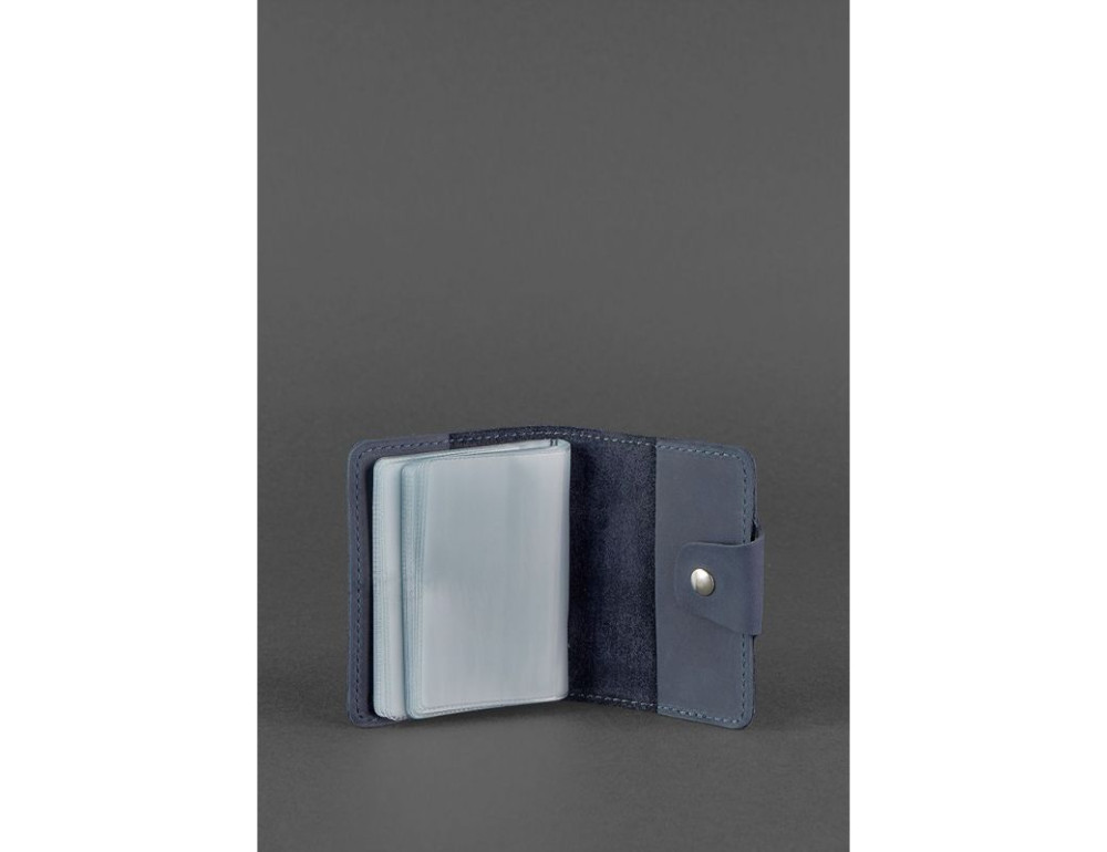 Кожаный кард-кейс 7.1 (Книжечка) синий Blancnote BN-KK-7-1-nn - Фото № 3