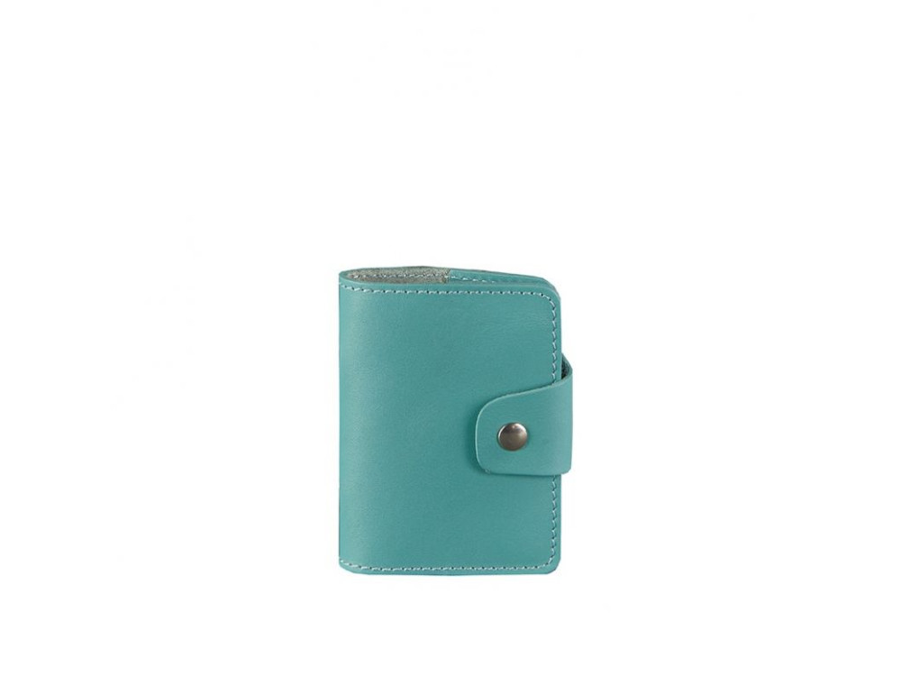 Женский кожаный кард-кейс 7.1 (Книжечка) бирюзовый Blancnote BN-KK-7-1-tiffany - Фото № 6