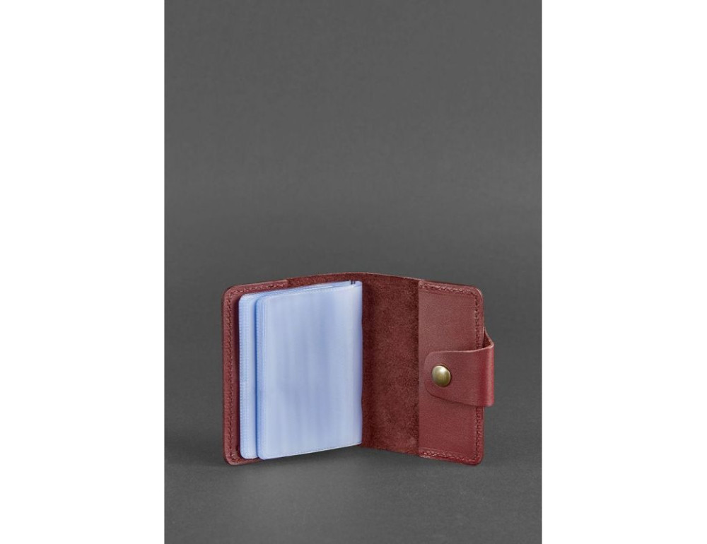Женский кожаный кард-кейс 7.1 (Книжечка) бордовый Blancnote BN-KK-7-1-vin - Фото № 3