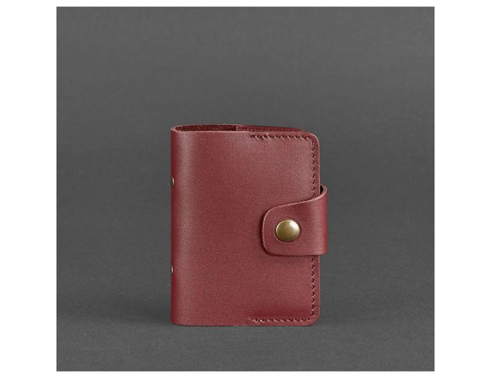 Женский кожаный кард-кейс 7.1 (Книжечка) бордовый Blancnote BN-KK-7-1-vin - Фото № 5