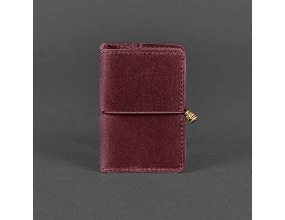 Шкіряний жіночий кард-кейс 7.0 бордовий Crazy Horse Blancnote BN-KK-7-vin-kr - Фотографія № 4
