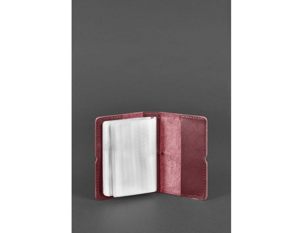Шкіряний жіночий кард-кейс 7.0 бордовий Краст Blancnote BN-KK-7-vin - Фотографія № 3