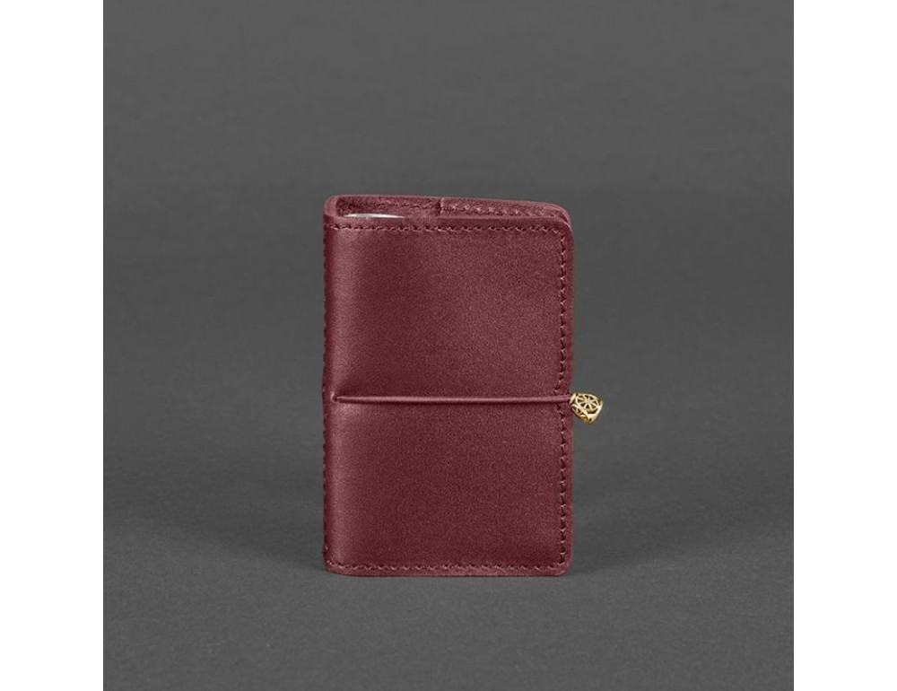 Шкіряний жіночий кард-кейс 7.0 бордовий Краст Blancnote BN-KK-7-vin - Фотографія № 4